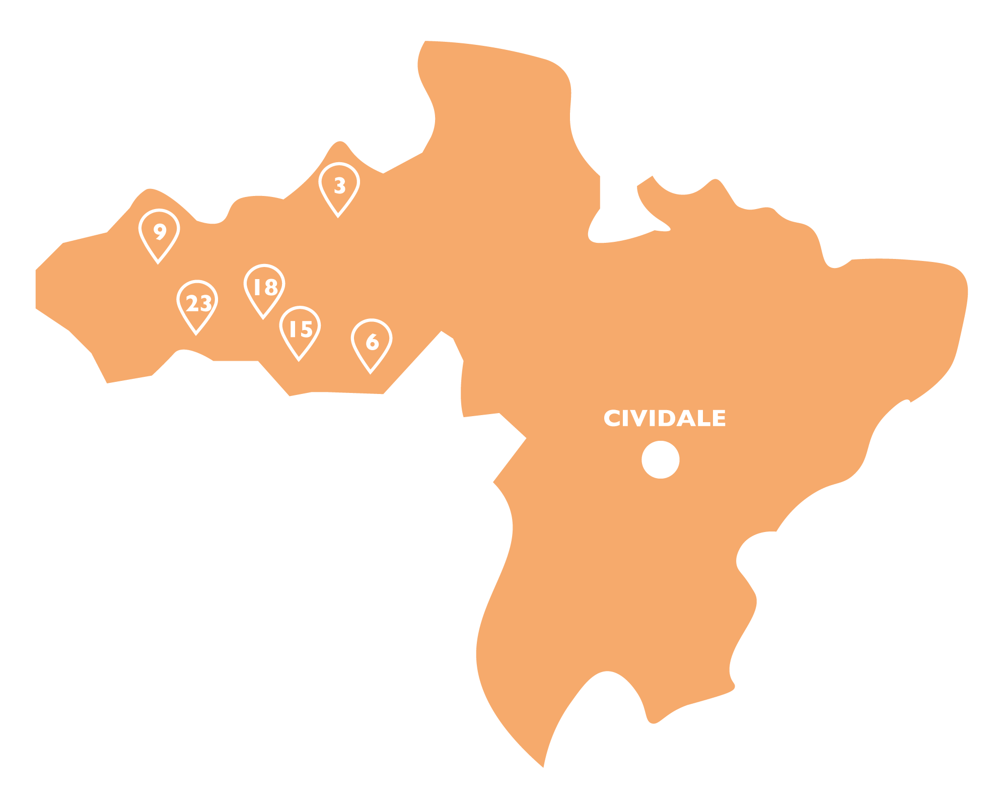 Mappa mandamento di Cividale